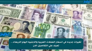 تغيرات جديدة في أسعار العملات العربية والأجنبية اليوم الأربعاء… تعرف على التفاصيل الآن